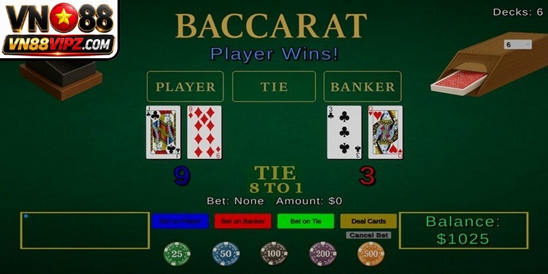 Quy tắc rút lá bài thứ ba trong Baccarat đổi thưởng VN88