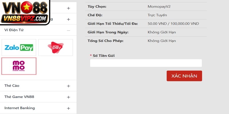 Nạp tiền VN88 thành công giúp cược thủ sở hữu ngay nguồn vốn khởi nghiệp 